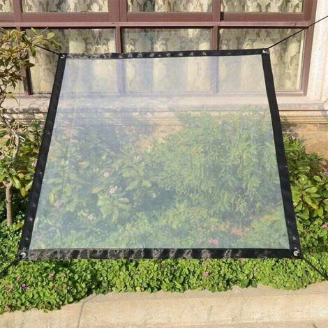 Bache Transparente imperméable Tissu de Film de Feuille de bache de Jardin PE avec/Oœillets et lanière Heavy Duty/Anti Gel/Anti-UV/Windproof Plant Isolation Canopy Cover for Greenhouse-1x1m-Fei Yu