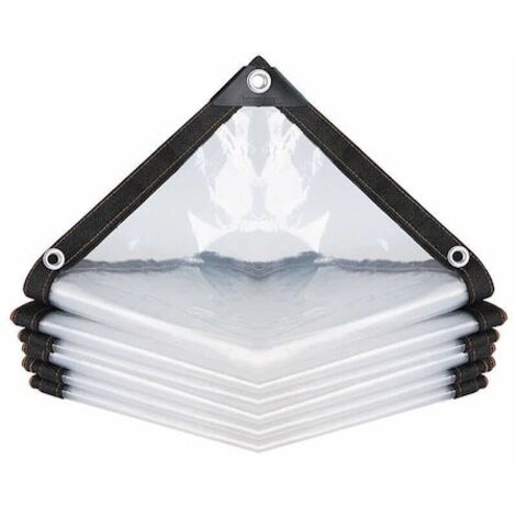 Bâche Transparente - Polyéthylène Aluminium - 200 x 200 cm - Imperméable - Pour Terrasse Balcon Toit - 1 Pièce
