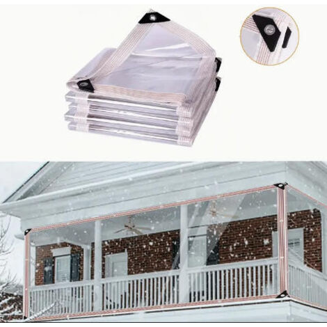 Bâche transparente pour revêtement extérieur, bâche en vinyle imperméable pour terrasse, jardin, poulailler, camping