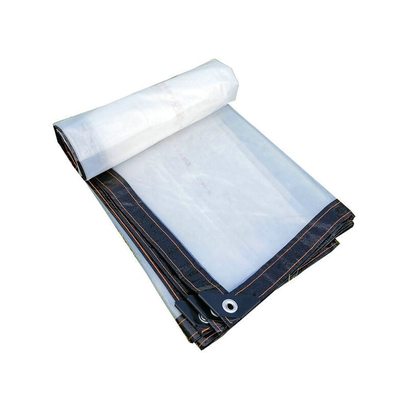 Gotrays - Bâche transparente robuste et imperméable de 4x4 mètres avec œillets antirouille pour piscine Bâche résistante aux uv pour tentes, bateaux,