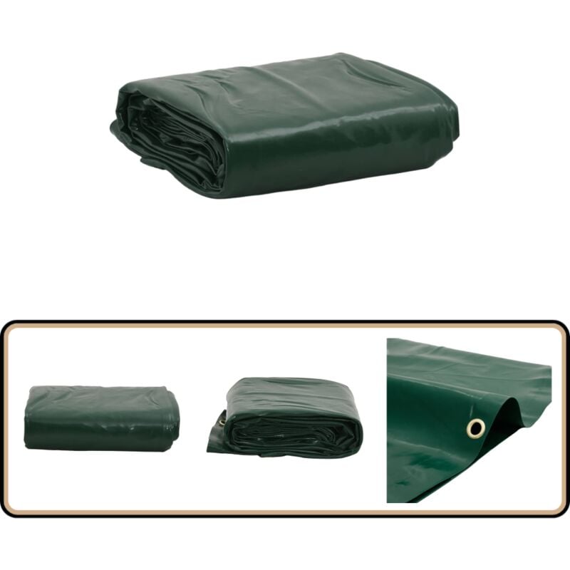 Bâche vert 5x5 m 650 g/m² - Couverture Imperméable - Bâche Verte - Bâche De Protection - Bâche Extérieure - Bâche Pour Voiture