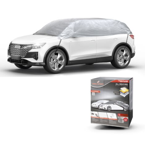 WALSER Bâche voiture All Weather Basic, bâche de voiture demi-garage taille XL argent
