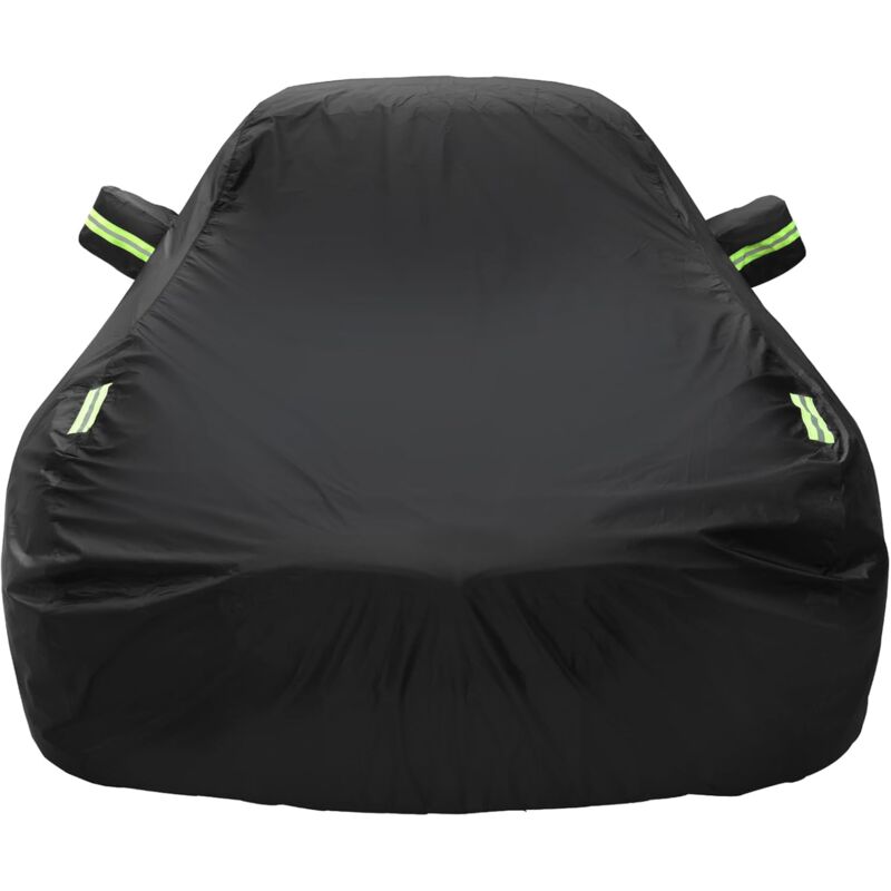 Bâche Voiture Exterieur Housse de Protection PEVA Couverture Imperméable Auto, Ouverte Latérale pour Cabine, Doublure en Coton Respirant, Anti UV