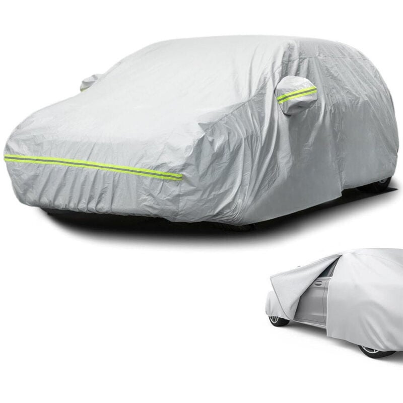 Bâche Voiture Exterieur Housse de Protection peva Couverture Imperméable Auto, Ouverte Latérale pour Cabine, Doublure en Coton Respirant, Anti uv