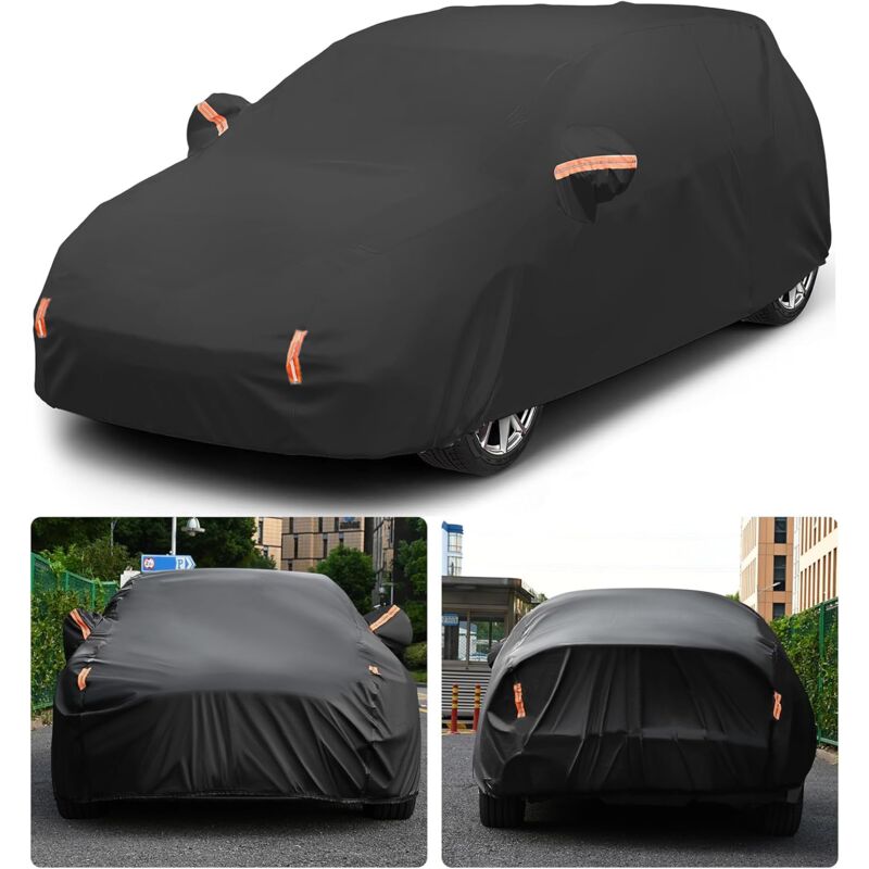 Bache Voiture Exterieur Housse de Voiture Imperméable, Anti-UV, Anti-poussière, Housse de Voiture avec Doublure en Coton et Fermeture éclair,