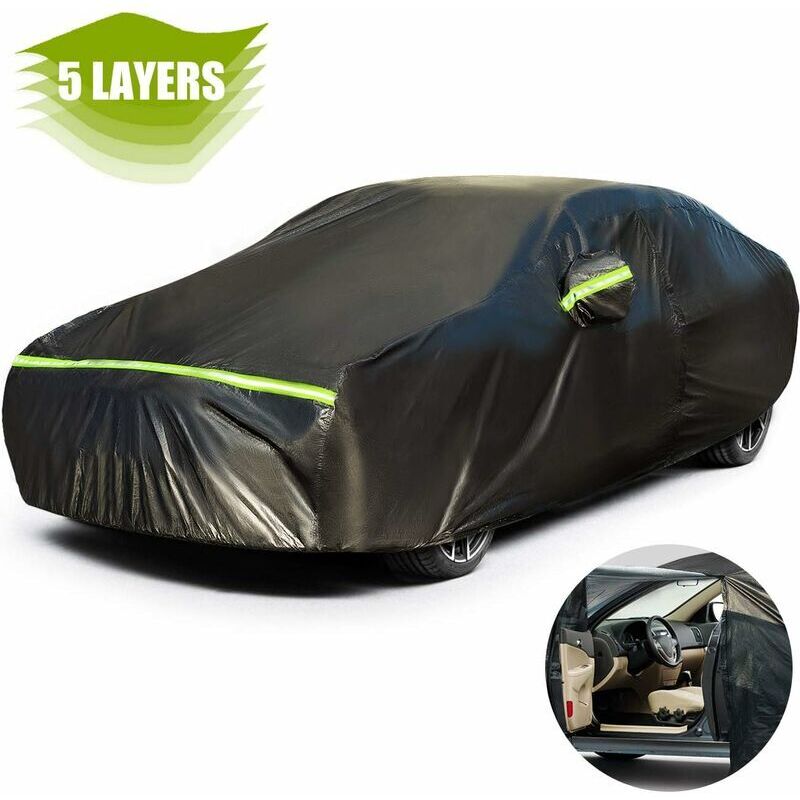 Bâche Voiture Housse de Protection Auto Exterieur Oxford Couverture Imperméable pour Berline avec Ouverte Latérale pour Cabine, Coton Respirant, Anti