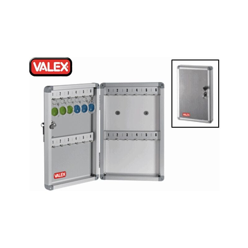 Image of Valex - bacheca cassetta porta chiavi in alluminio a 24 posti con serratura
