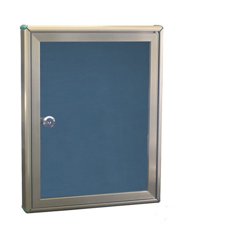 Image of Bacheca porta avvisi alluminio anodizzato bronzo 29X37cm vetrina con serratura