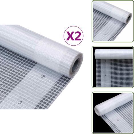 Bâches Leno 2 pcs 260 g/m² 4x10 m Blanc - Bâches De Protection - Bâche Imperméable - Bâche Terrasse - Bâche Jardin - Bâche Voiture