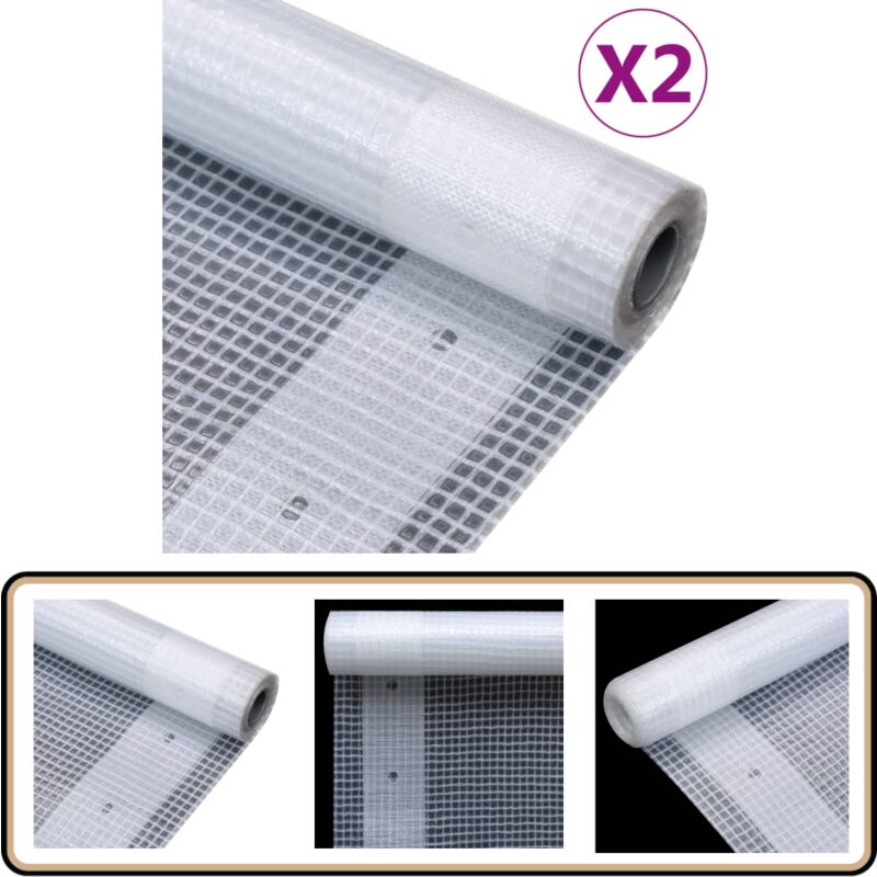 Vidaxl - Bâches Leno 2 pcs 260 g/m² 4x20 m Blanc - Bâches De Protection - Bâches Imperméables - Bâches Pour Abri - Bâche Terrasse - Bâche Jardin