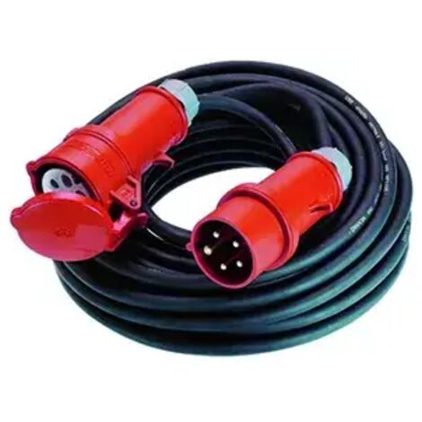 Bachmann 0165025 Strom Verlängerungskabel  16 A Schwarz 5.00 m H07RN-F 5G 1,5 mm² für Außenbereich g