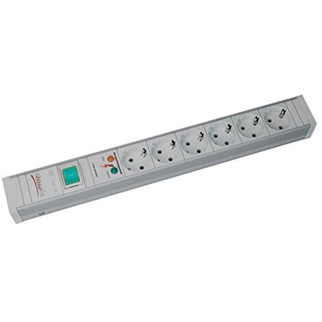 BACHMANN 19" PVC 6xCEE7/3 1xInterruttore 1xSPD Alimentazione 2,0m CEE7/7, 333.605