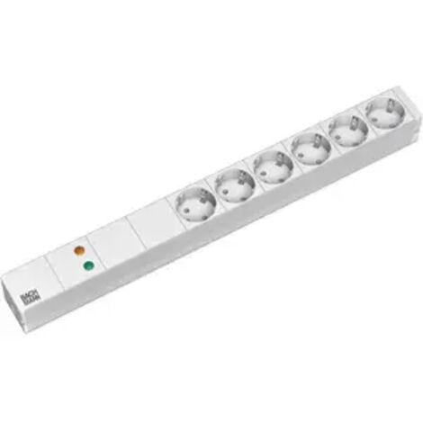 Bachmann 19Zoll Steckdosenleiste 6f Schutzk.,1xGVS,alu 333.402