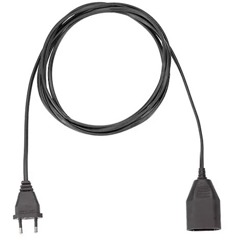 Bachmann 233.184 Strom Verlängerungskabel  2.5 A Schwarz 2.00 m H03VVH2-F 2X 0,75 mm²