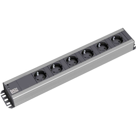Bachmann 300000 Steckdosenleiste 19 Zoll 6fach Schwarz, Anthrazit Schutzkontakt 1 St.