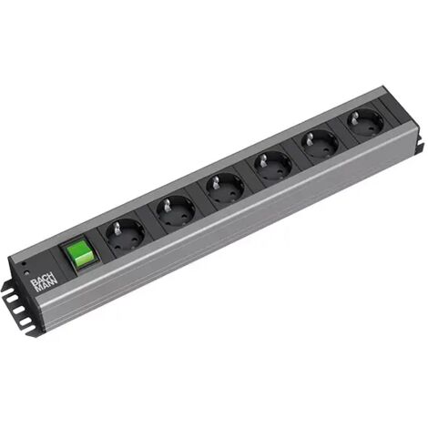 Bachmann 300.003 Steckdosenleiste mit Schalter 6fach Edelstahl-Optik Schutzkontakt 1 St.