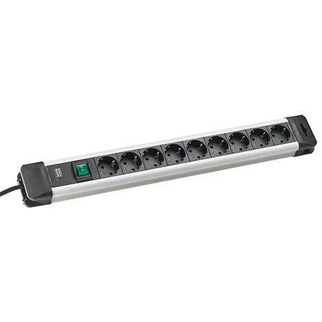 Bachmann 330.102 Steckdosenleiste mit Schalter  Silber, Schwarz Schutzkontakt 1 St.