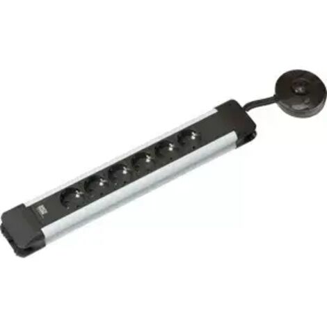 BACHMANN 330.142 Steckdosenleiste 6xSchuko 1xFußtrittschalter Strom 1,5m schwarz grau Kinderschutz-'1001475'