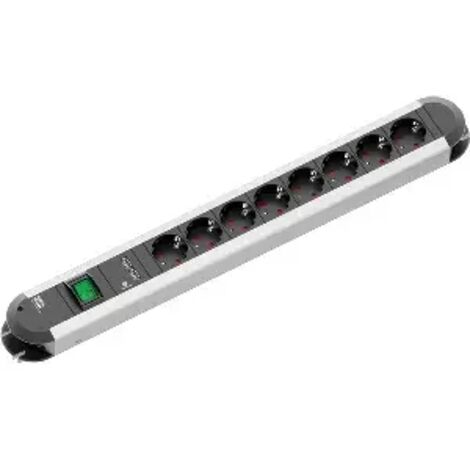 BACHMANN 331.154 Steckdosenleiste Alu 8x Schuko mit 1xDoppel-USB-Ladeport mit Schalter Zuleitung 1-'1001698'