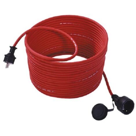 Bachmann 343.373 - Prolunga per tosaerba con coperchio, 15 m, colore: Rosso