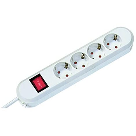 BACHMANN 381.230K SMART - CIABATTA ELETTRICA CON 4 PRESE SCHUKO CON INTERRUTTORE, CAVO 1,5 M, COLORE: BIANCO