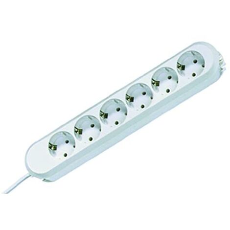 BACHMANN 381.247K CIABATTA SMART CON 6 PRESE DI CONTATTO PROTETTIVO, BIANCO, CAVO 1,5 M