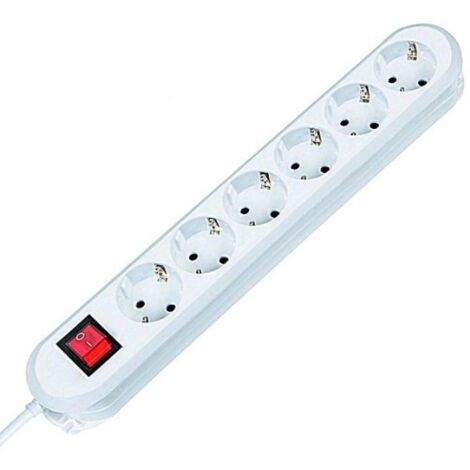 BACHMANN 381.250K - REGLETA CON INTERRUPTOR (6 ENCHUFES, 1,5 M), COLOR BLANCO
