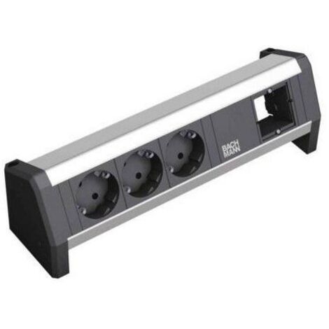 Bachmann 3x Schuko 1x GST18 prolunghe e multiple 3 presa(e) AC Nero, Argento