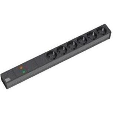 BACHMANN 48,26cm 19Zoll Steckdosenleiste 6-fach mit GVS ohne Schalter schwarz