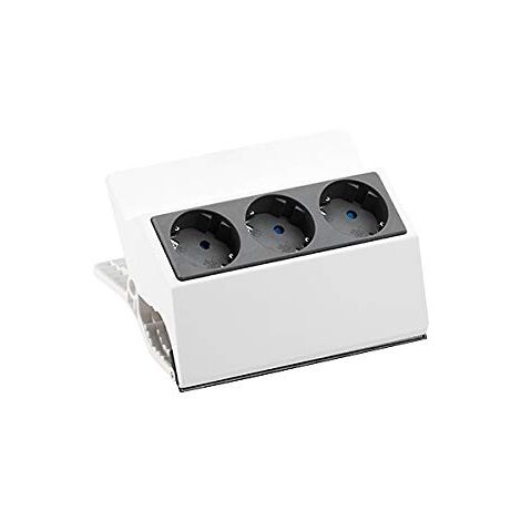 BACHMANN 500.000 PEGGY BLOC MULTIPRISE AVEC PINCE, 3 PRISES DE TERRE BLANC