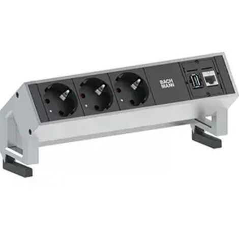 Bachmann 902.501 Steckdosenleiste 3fach Schwarz, Silber Schutzkontakt 1 St.