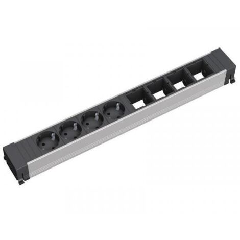Bachmann 909.007 prolunghe e multiple 4 presa(e) AC Nero, Argento
