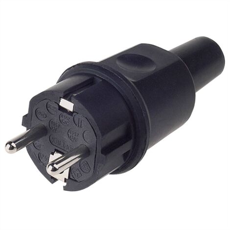 Bachmann 913.169 Spina di sicurezza Gomma piena 250 V Nero IP44, IP20