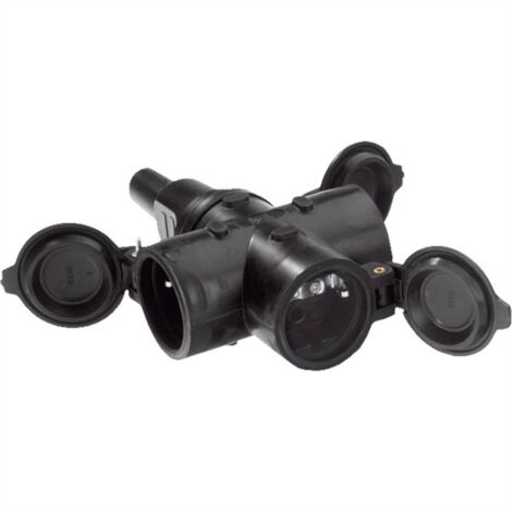 Bachmann 913.170 Presa di sicurezza Gomma, Silicone 250 V Nero IP44