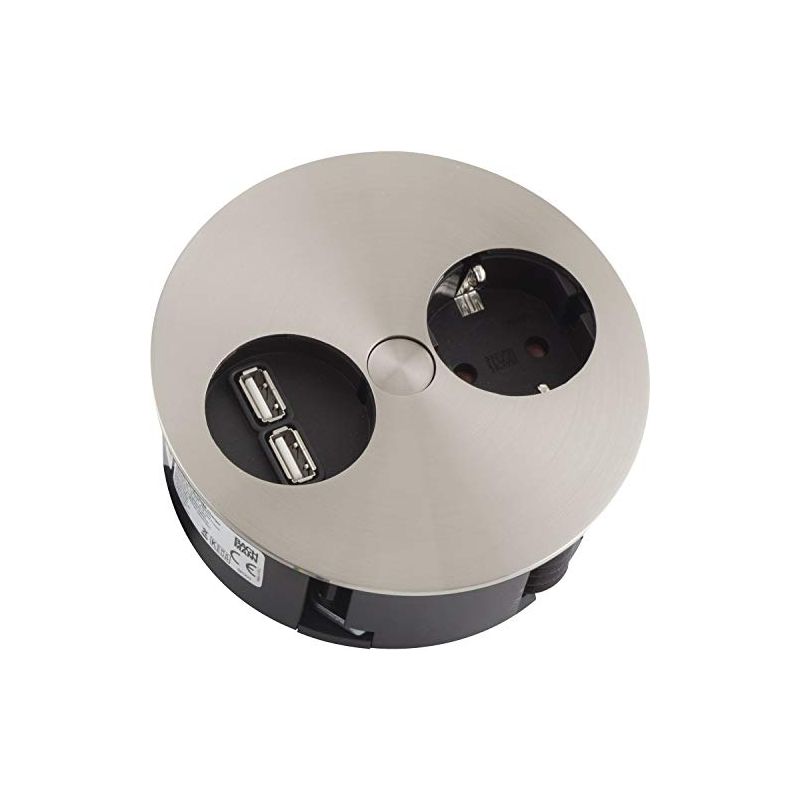 931.031 twist prise de table avec 1 prise cee 2 x usb - Bachmann