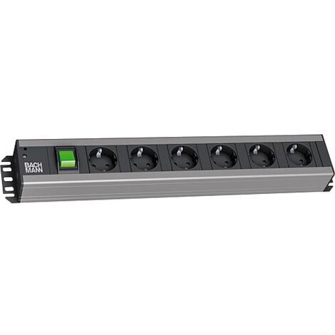 BACHMANN Bloc multiprise HANDWERKERLEISTE 6xCEE7/3 1xInterrupteur Strom 2,0m CEE7/7, 300.003