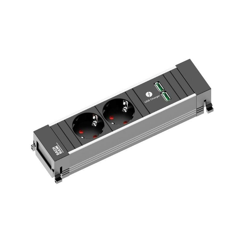Bachmann Bloc multiprise power frame 2 x prises de sécurité 1 x usb