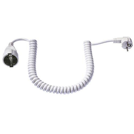 BACHMANN Câble spiralé H05VV-F 3G1,5mm² L: 4,0m blanc CEE7/7, BM0010721