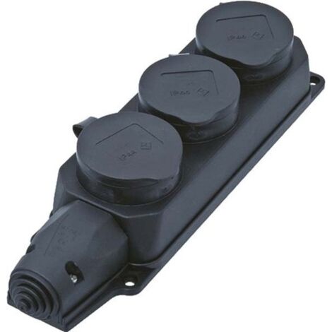 Bachmann Ciabatta nera multipresa 3 prese IP44 robusta
