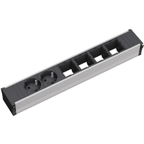 Bachmann CONI multiprise noire avec 2 prises et 4 USB