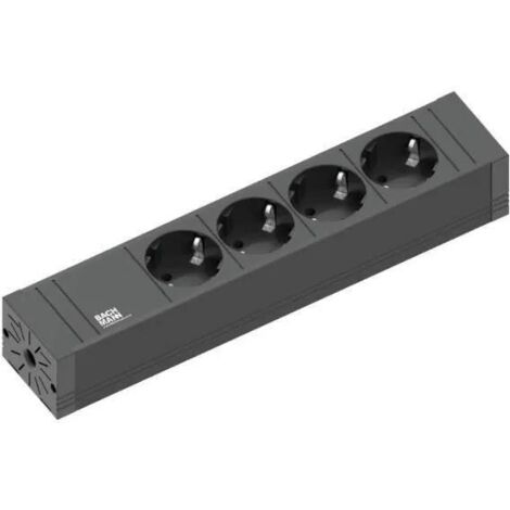 Bachmann CONNECT LINE multiprise noire 4 sorties 2m câble