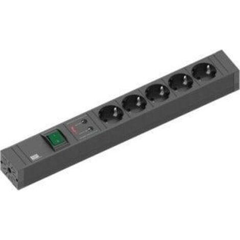 Bachmann CONNECT LINE multiprise noire 5 prises CEE7/3