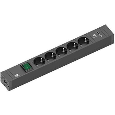 Bachmann CONNECT LINE multiprise noire 5 prises USB