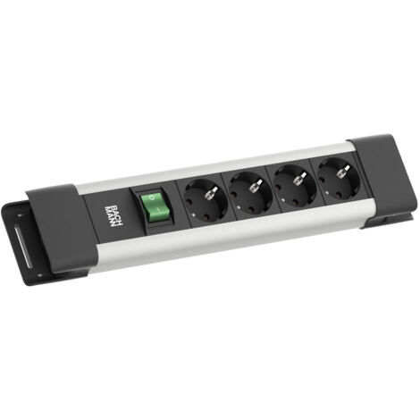 BACHMANN CONNECTUS 4XCEE7/3, 1XINTERRUPTEUR 2,0M CEE7/7 GRAU BM005906