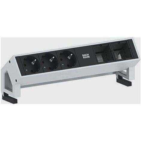 Bachmann DESK 2 3AC outlet(s) 0.2m Nero, Acciaio inossidabile prolunghe e multiple