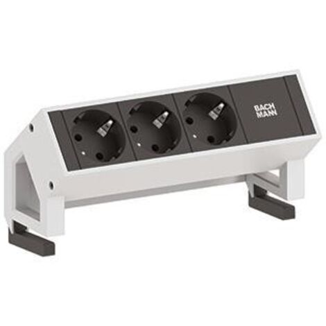Bachmann DESK 2 Steckdose Aluminium Weiß Büro