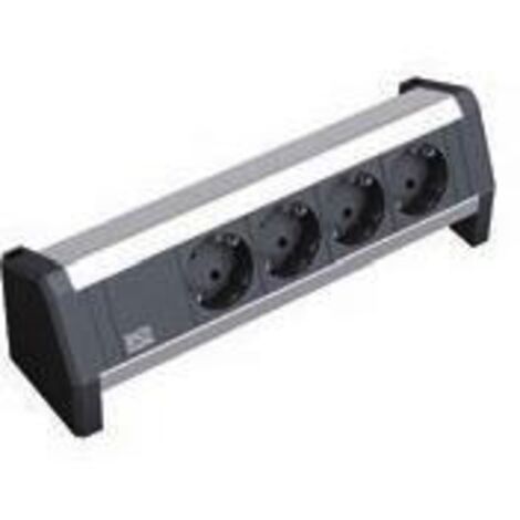 Bachmann DESK presa multipla in alluminio nera e grigia 47 cm