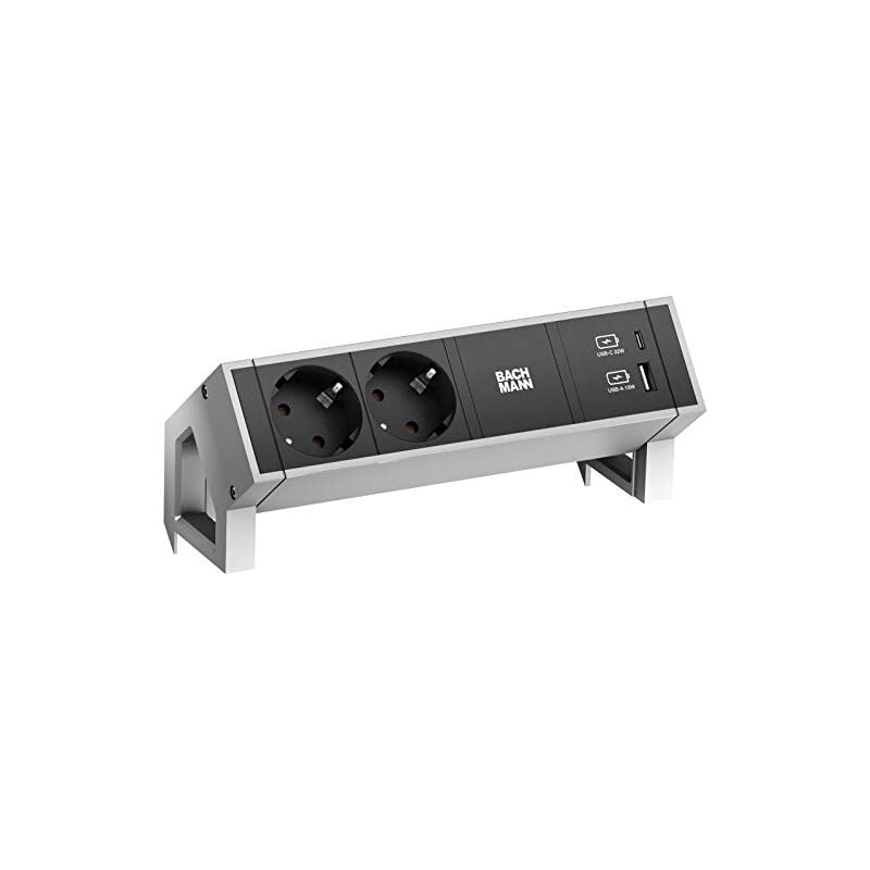 Bachmann - DESK2 2XCEE7/3 1XUSB a&c 22W charger 0,2M GST18 inox, W125648355 (charger 0,2M GST18 inox) 902901