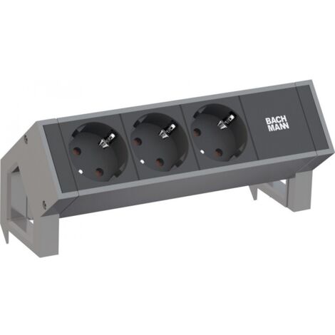 BACHMANN DESK2 3xCEE7/3 0,2m INOX, 902.4048