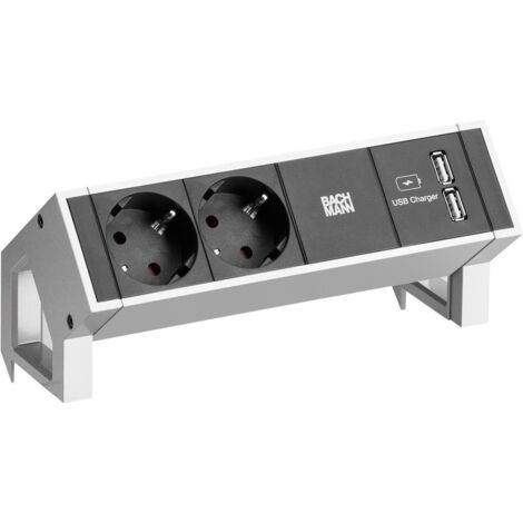 Bachmann DESK2 multipresa bianca con caricatore USB